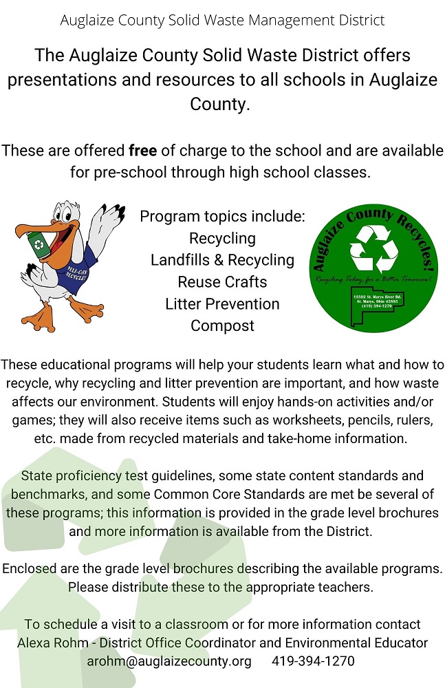 Recycling Education Opportunities Auglaize County